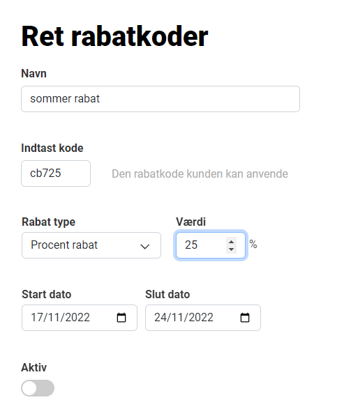 Webshop Rabatter